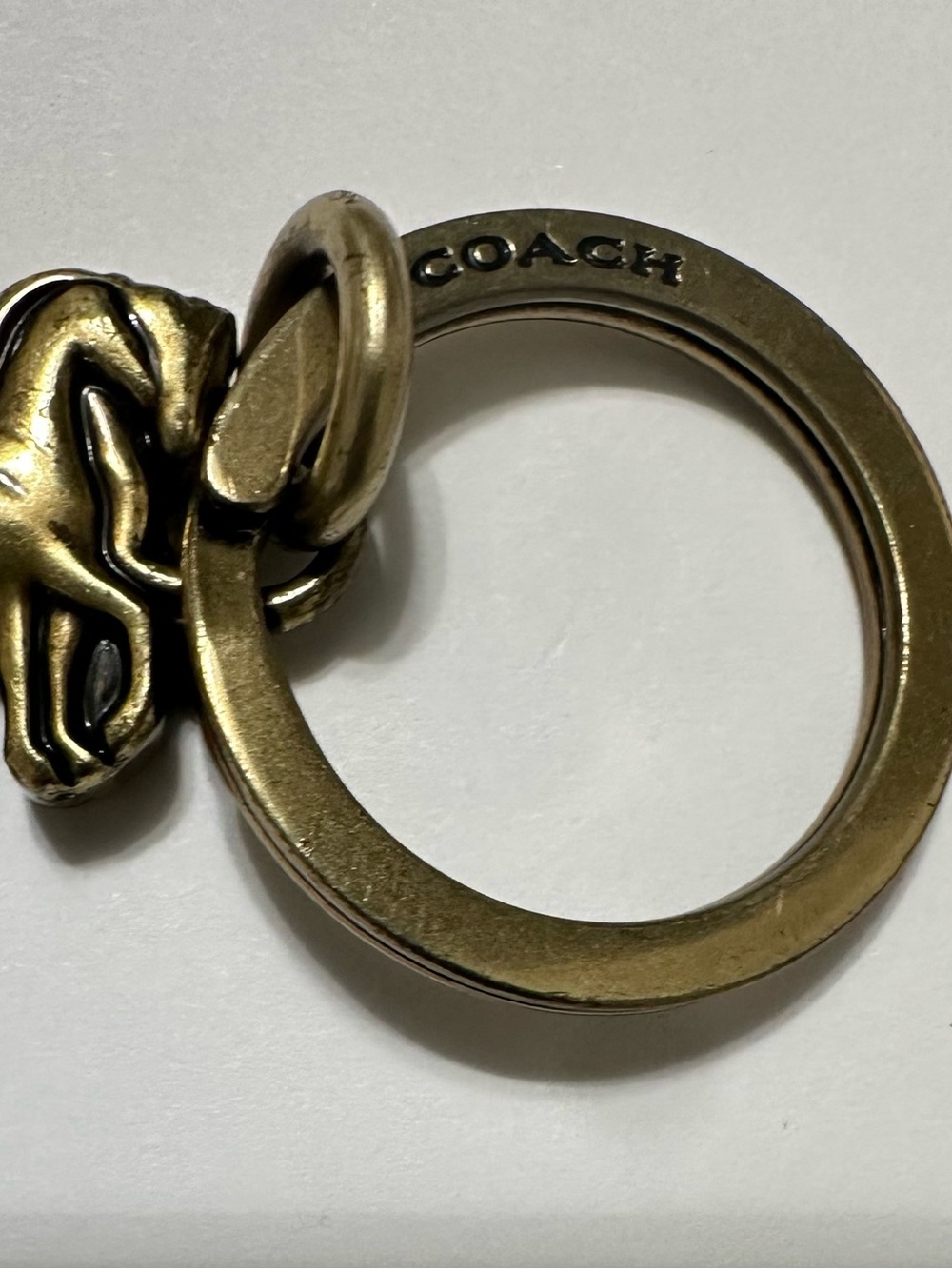 Coach Brass-Tone Horse & Carriage Valet Key Ring - Picture 5 of 6